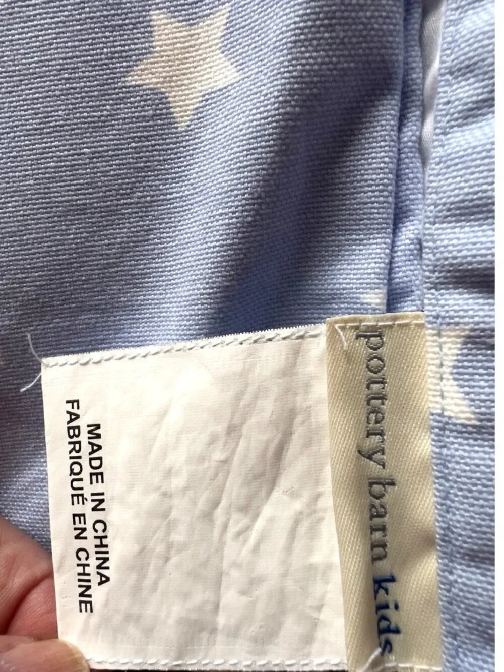 POTTERY BARN KIDS Window Valance 44” x 18” Stars Blue Lined Nursery Children